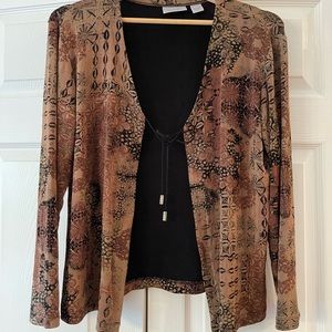 Chico’s Travelers long sleeve tie shirt/jacket